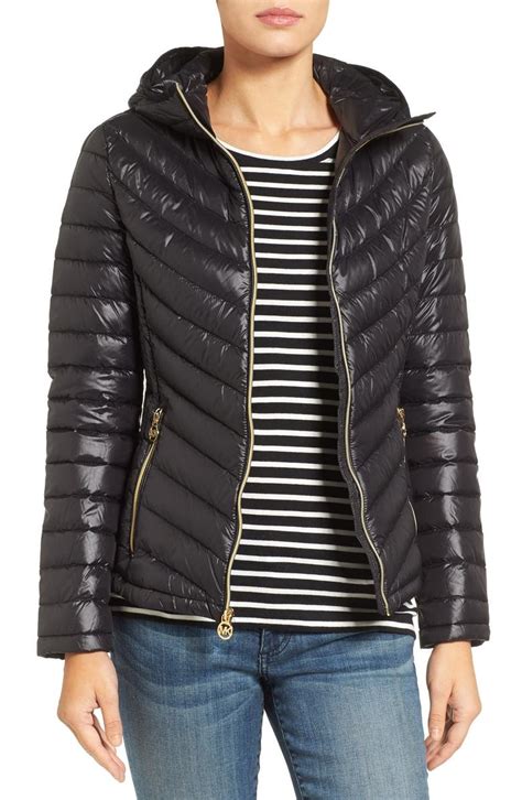 michael kors packable down fill jacket scarlet medium|Michael Kors lightweight down jacket.